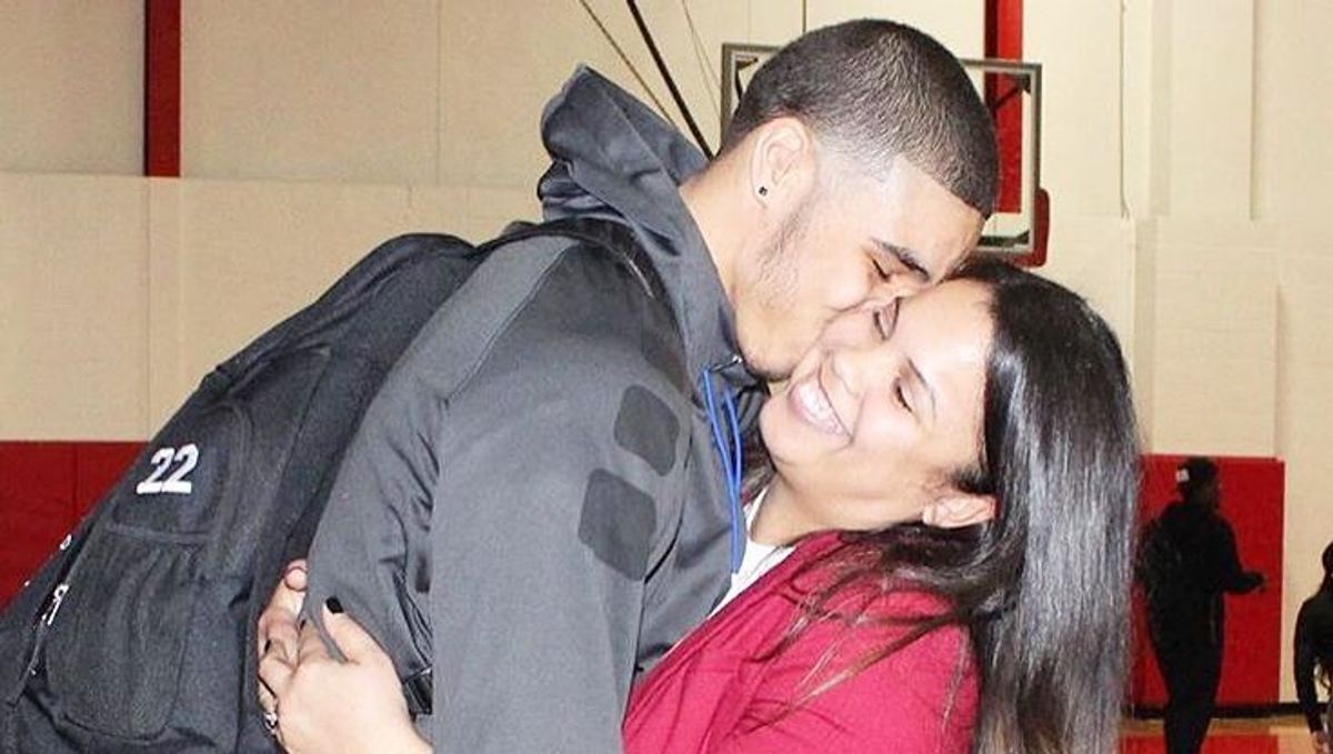 Jayson Tatum with her mother Brandy Cole