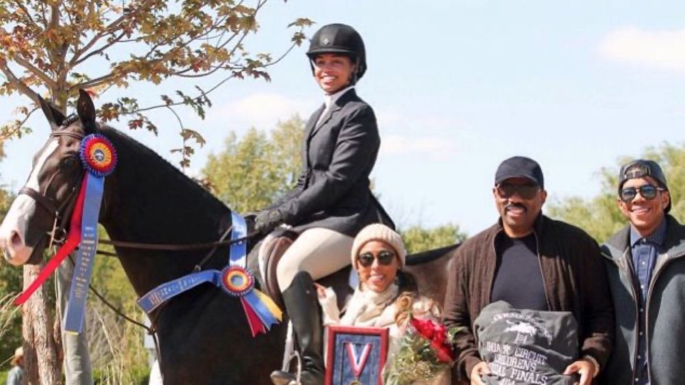 Lori Harvey as a professional equestrian