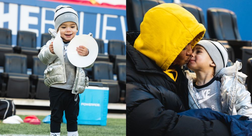 saquon barkley and his daughter Jada